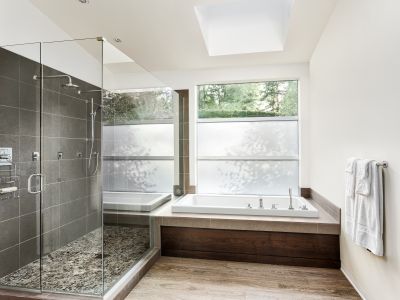 Bathroom with Glass Shower Enclosure